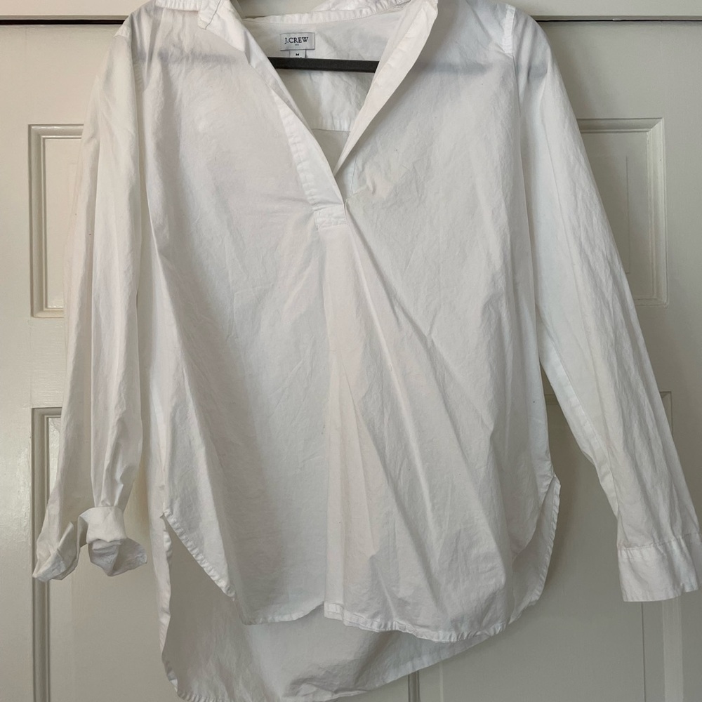 J. Crew Women's Classic White Button Down Shirt